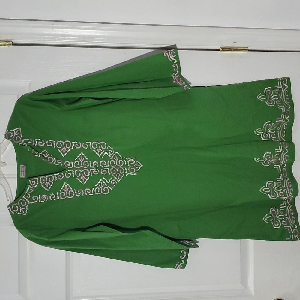 Sabby Anand Green Dress Top Large